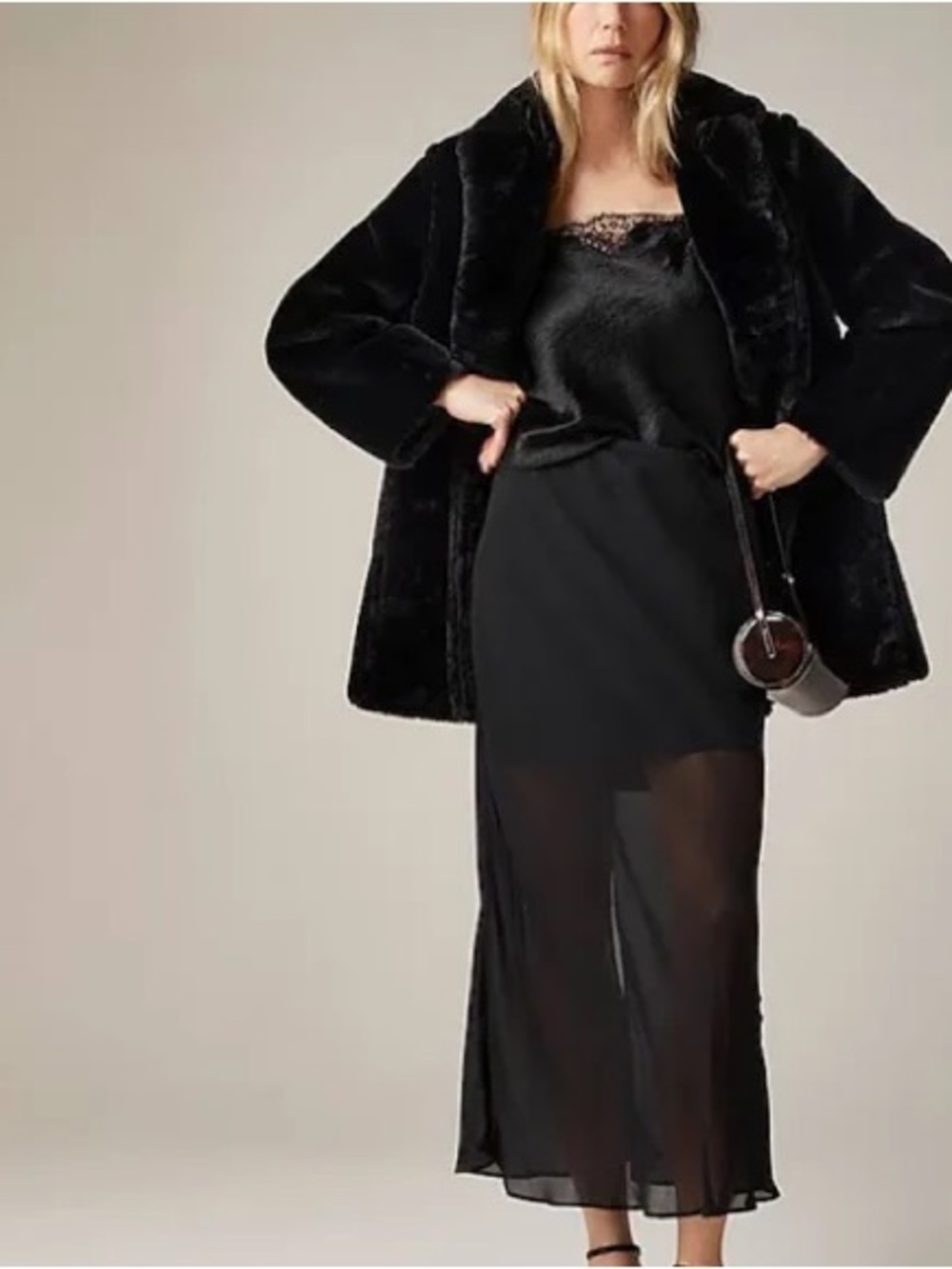 NWT J Crew Gwyneth chiffon black sheer skirt size medium